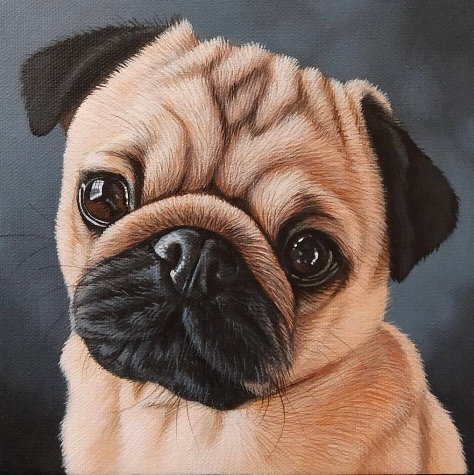 Custom Pet Portrait Oil Painting (Headshot Style)