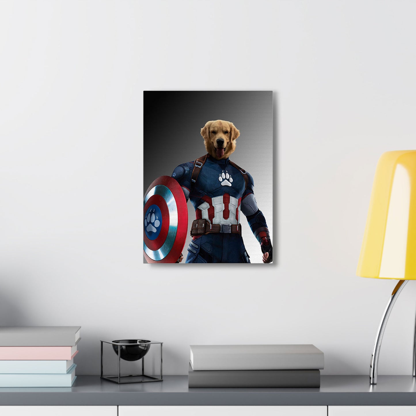 Superhero Pet Portrait - Captain Pawmerica