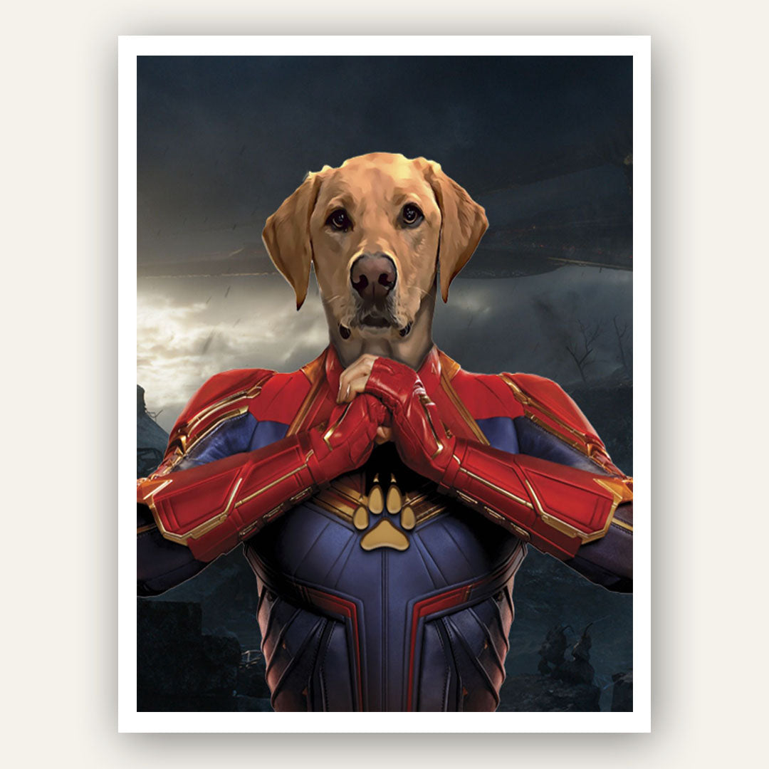 Superhero Pet Portrait - Captain Marvel – Paint My Furkids