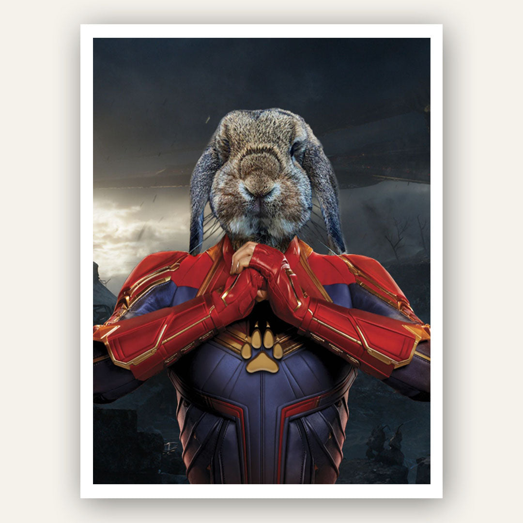 Superhero Pet Portrait - Captain Marvel