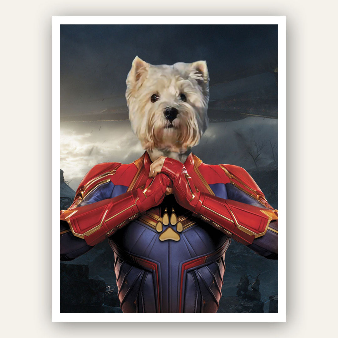 Superhero Pet Portrait - Captain Marvel