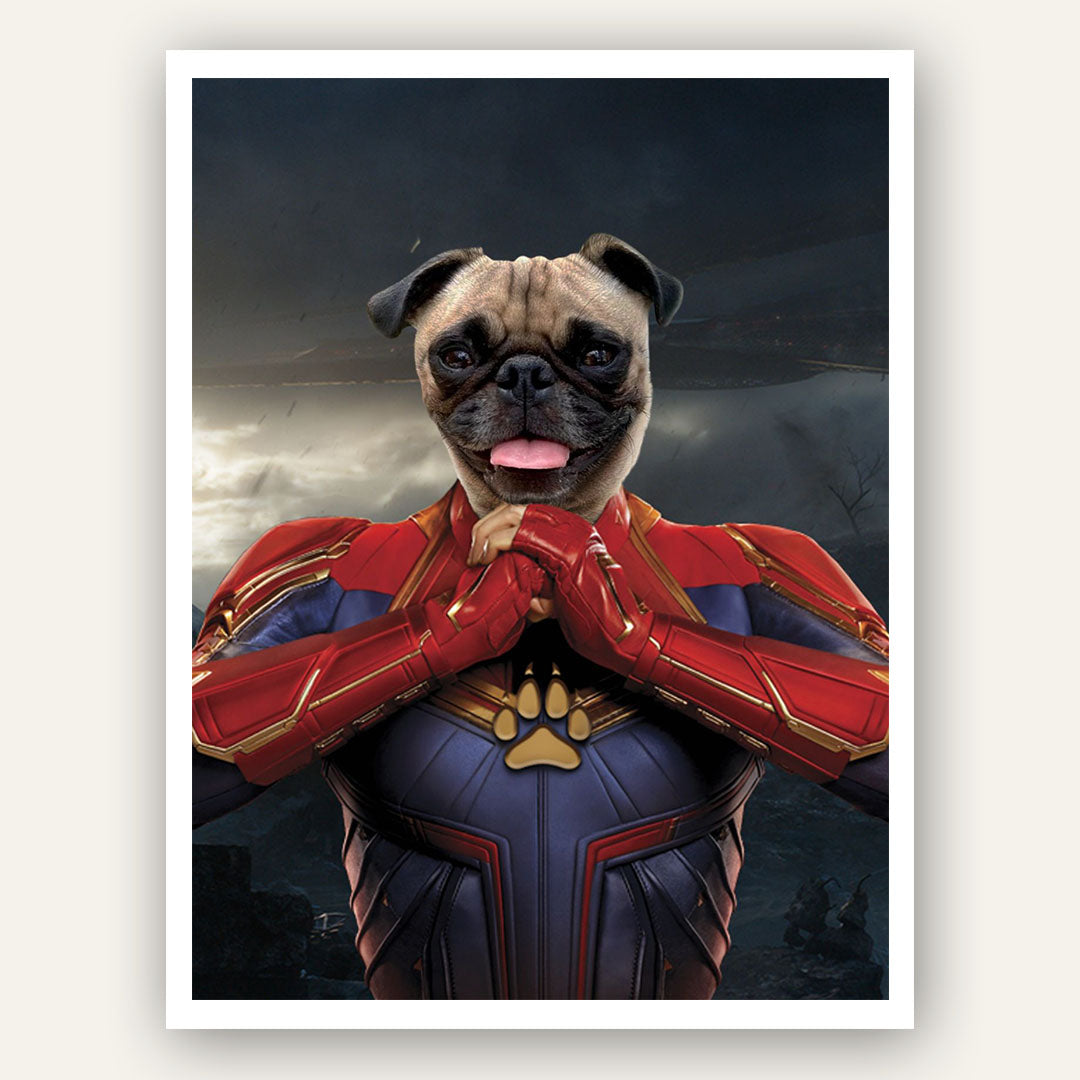 Superhero Pet Portrait - Captain Marvel