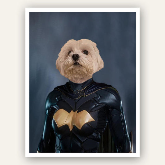 Superhero Pet Portrait - Batpaw