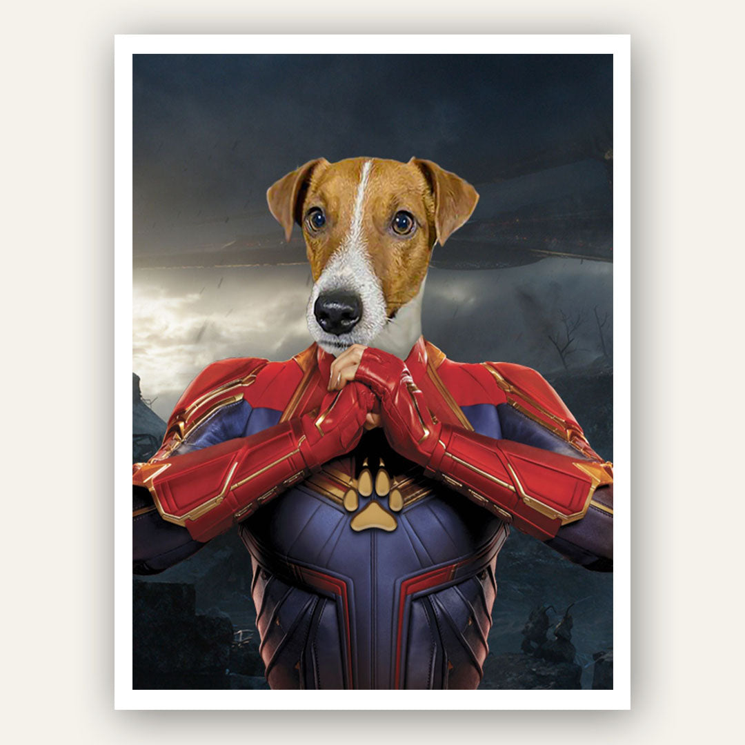 Superhero Pet Portrait - Captain Marvel