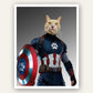 Superhero Pet Portrait - Captain Pawmerica