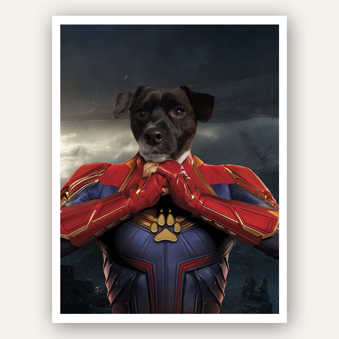 Superhero Pet Portrait – Captain Marvel - Image 3